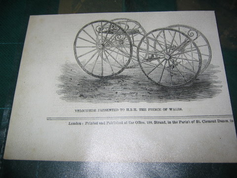 Velocipede Victorian transport engraving ILN 1858